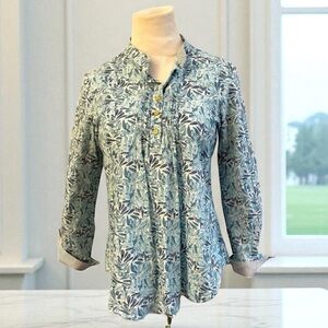 NEW! LIZA BYRD ELOISE COTTON PRINT SMOCKED TOP